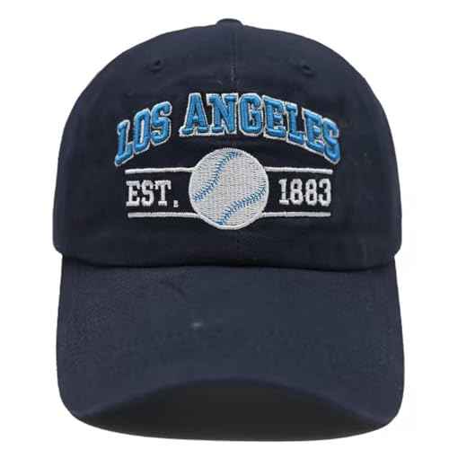 Embroidered City Washed Baseball Cap Adjustable Cotton Fans Baseball Hat for Men Women