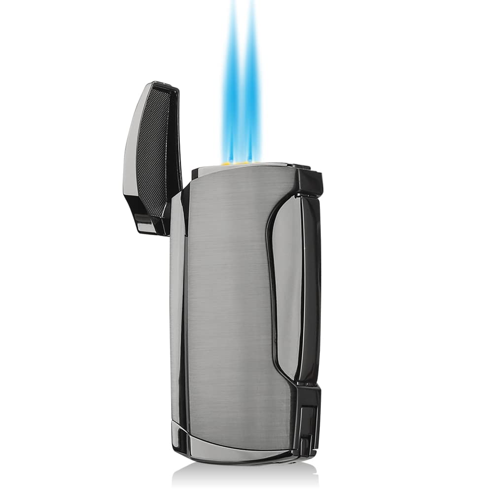 Torch Lighter Double Jet Flame Lighter (Black Nickel)