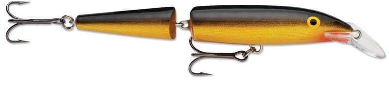 Rapala Jointed 13 Minnow Lure, Jointed Hard Bait, Bass Pike and Walleye Fishing Lure, Wide Swimming Action, 5-1/4", Gold