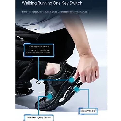 ASUMUI Mechanical Assisted Running Shoes Shock-Absorbing Knee Pads Running Shoes Spring Running Shoes Suspension Shoes