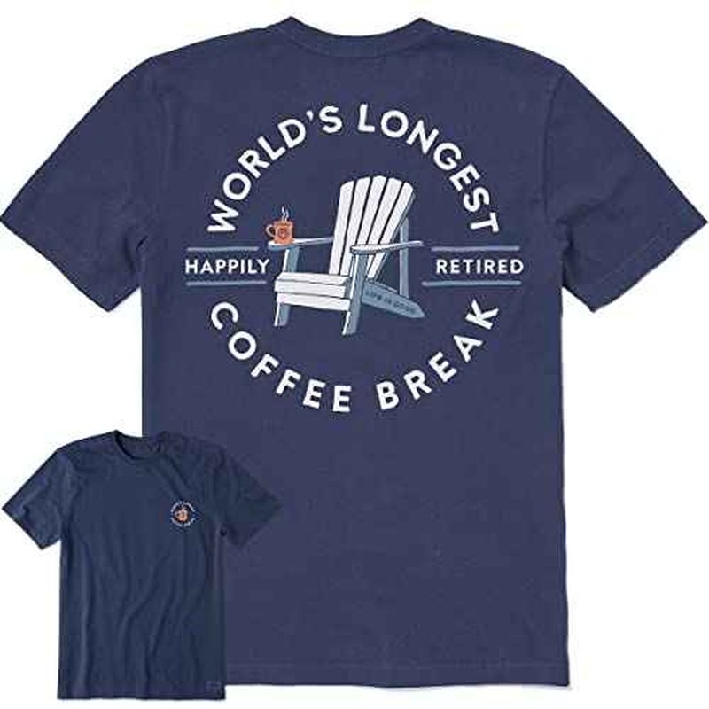 Men's Worlds Longest Coffee Break Short Sleeve Crusher Tee