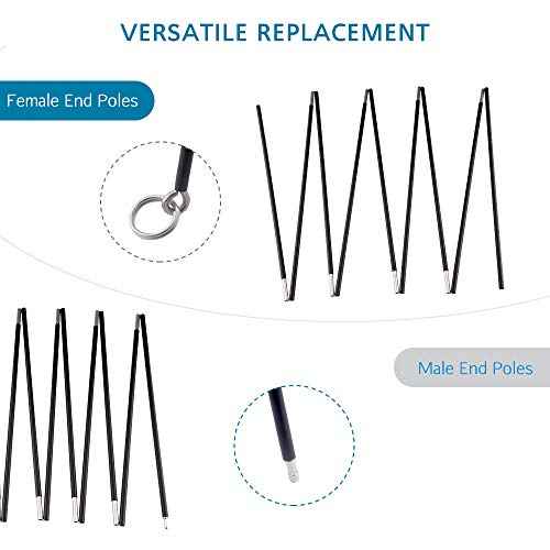Aluminum Tent Poles Replacement, Fits Both Female and Male Ends, Lightweight Tent Pole Repair Kit, 7001 Aluminum Alloy T6 Heated
