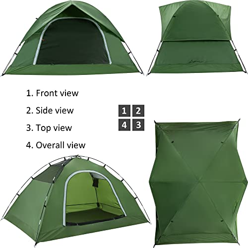 Camping Tent for 2 Person, 4 Person, 6 Person - Waterproof Two Person Tents for Camping, Small Easy Up Tent for Family, Outdoor, Kids, Scouts in All Weather and All Season by Clostnature