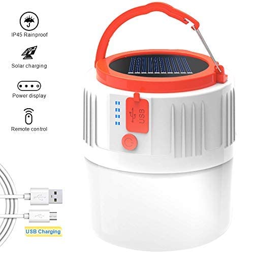 LETOUR Bundle - 2 Items Camping Lantern LED Emergency Portable Light & Solar Powered Camping Lantern IP45 Waterproof for Camping/Hiking/Fishing/Night Working