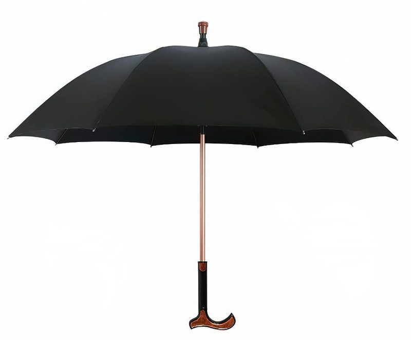 Wrzbest Stick 2-in-1,Self Defense Cane Umbrella Man, Auto Open Long Handle, Large Detachable Sturdy Walking Stick Man Crutch Umbrella for Father's Day,Elderly Men(Upgrade:Black)