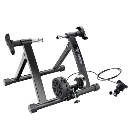 Exercise Bike Trainer - Indoor Bicycle Training Stand With Quiet 5-Level Magnetic Resistance and Front Wheel Riser Block by Bike Lane