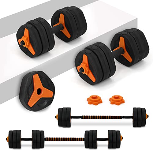 VIVITORY Weights Dumbbells Set, Adjustable Dumbbell Set Up to 40 59 90 Lbs, Weight Set for Home Workout with Connector, Non-Rolling Home Weight Set Dumbbells, Triangle, Cement Mixture