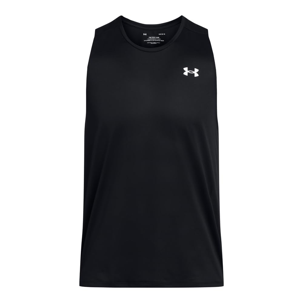 Under Armour Men's Tech Tank Top, (001) Black / / White, XX-Large Tall