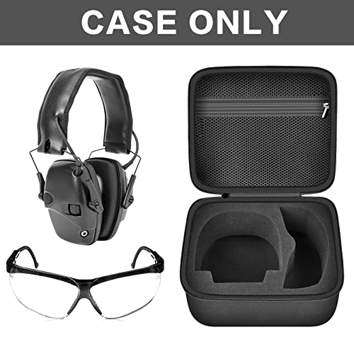 Case for Walker's Razor Slim Electronic Earmuffs Storage Holder/ for Howard Leight/ for 3M WorkTunes Shooting Hunting Hearing Ear Protection, Safety Eyewear Glasses Storage Holder -Black Box Only