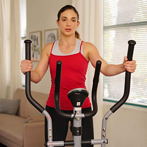 Sunny Health & Fitness Legacy Stepping Elliptical Machine, Total Body Cross Trainer with Hyper-Quiet Magnetic Belt Drive, Low Impact Exercise Equipment SF-E905