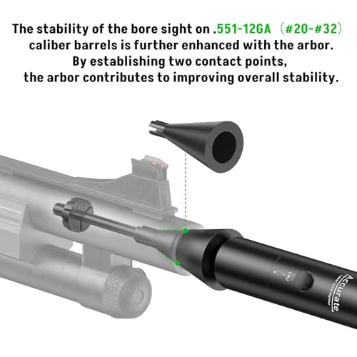 MidTen Laser Bore Sight Kit with Button Switch, Professional Green Laser Bore Sighter with 32 Adapters for 0.17 to 12GA Calibers, Powerful Hunting Equipment