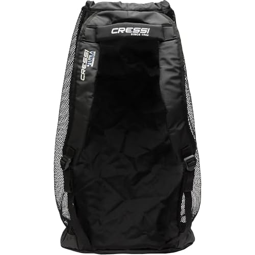 Cressi Heavy Duty Mesh Backpack 85 liters Capacity for Snorkeling, Water Sport Gear | Utila: designed in Italy, Black, One Size (UB937000)