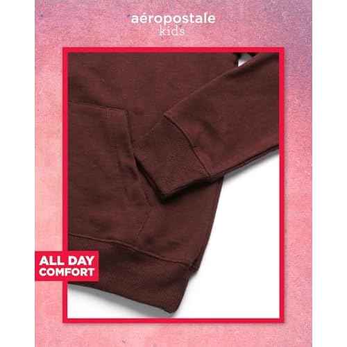 AEROPOSTALE Girls Sweatsuit Set - 2 Piece Fleece Hoodie Sweatshirt, Flare Jogger Sweatpants - Track Suit Set for Girls, 7-16