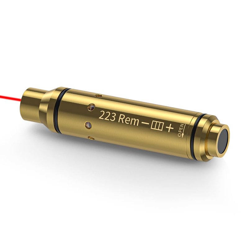AETRONIX 223REM Dry Fire Practice System Laser Cartridge Laser Training Bullet with Rubber Snap Cap and Batteries Use for Rifle 223Remington(Gold)