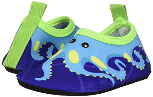 Toddler Kids Swim Water Shoes Quick Dry Non-Slip Water Skin Barefoot Sports Shoes Aqua Socks for Boys Girls Toddler, Blue Octopus, 7 Toddler