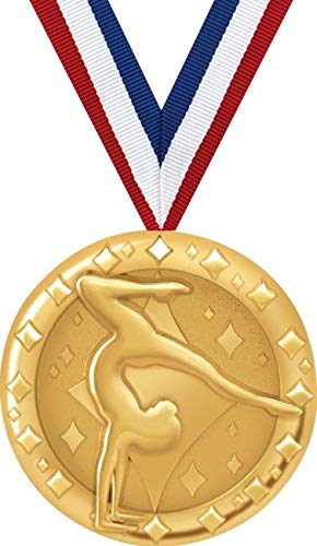 Gymnastics Medals - 2" Gold Gymnastics Team Medal Awards 100 Pack