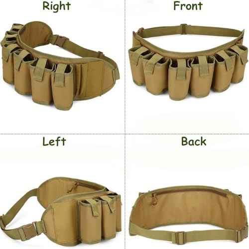 Beer Belt, Adjustable 6 Pack Beer Belt Bottle Holders, Portable Beer Soda Drink Can Holder Waist Pack Bag with Zipper Pocket Pen Slot, Perfect for Party, Picnic, Camping, BBQ, Outdoor Hiking£¨Brown£©