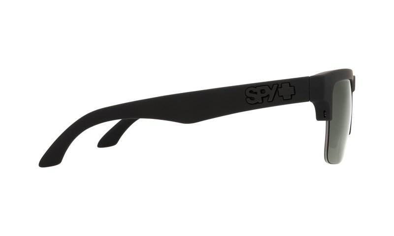 Spy Optic Helm 50/50, Square Semi-rimless Sunglasses, Color and Contrast Enhancing Lenses, Soft Matte Black - Happy Gray Green Polarize Lenses