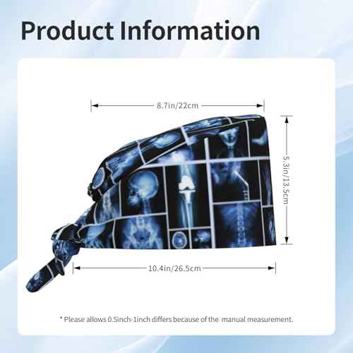 WILL BUDXEG Working Cap with Sweatband for Women Men, Adjustable Cleaning Working Hats, Nurse Surgical Caps(Tie Back)