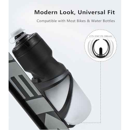 Bike Water Bottle Holder - 1.3 Oz Ultralight & Sturdy Bike Cup Holder, Bicycle Drink Cage, Cycling Bike Water Bottle Cage with Screw Tool, for 2.75-3.94" Bottles