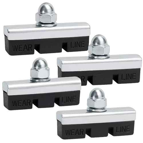 Premium Bicycle Brake Pads 4-Pack(2pair) ? 4mm Durable & Quiet, Universal Fit for BMX, MTB, Road Bikes with Side-Pull Caliper Brakes ? Long-Lasting Rubber and Steel Construction, Easy Installation