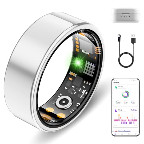 Genhaoqi Silver 9# Smart Sleep & Health Tracking Ring for Women & Men