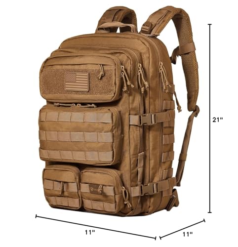 Falko Tactical Backpack 50L, 2.4x Stronger, Military Backpack, Heavy Duty Molle Large Backpack, Work, Outdoors