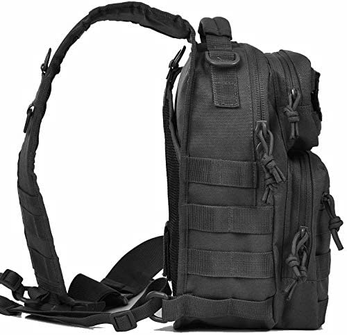 REEBOW GEAR Tactical Sling Backpack Rover Shoulder Sling Pack (Black)