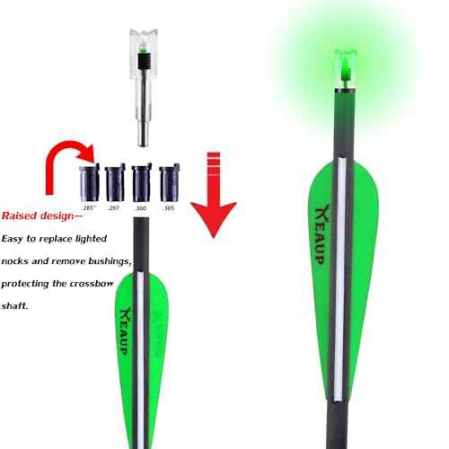 6/3 Pack Lighted Nocks for Crossbow Bolts with .285¡±/.297¡±/.300¡±/.305¡± Bushings High-Visibility Crossbow Lighted Nocks, On/Off Switch Included