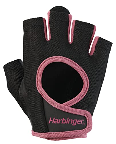 Harbinger Women's Power Gloves for Weightlifting, Training, Fitness, and Gym Workouts with StretchBack Comfort Medium