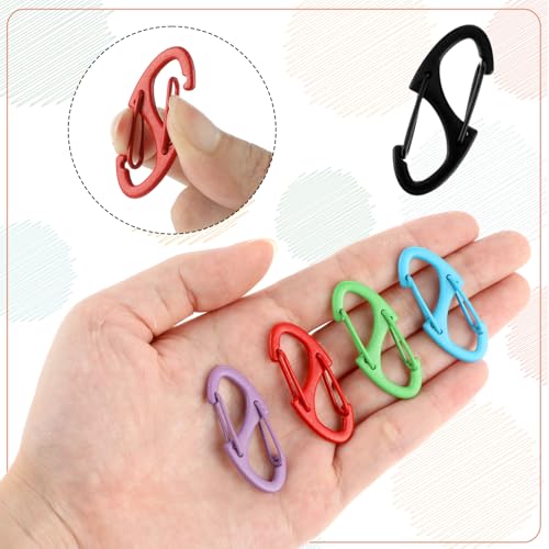 20PCS S Carabiner Clip Small Alloy Snap Hook Anti Theft Carabiner Clip Hooks Scratch-Resistant Mini Keychain Carabiners for Keys, Small Ring Hooks for Bag£¬ Backpack£¬ Purse