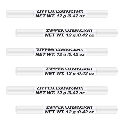 Nuanchu 6 Pcs Zipper Wax Snap and Zipper Lubricant Stick, Zip Lube for Lubricating and Protecting Plastic and Metal Zippers - Ideal for Boat, Canvas, Backpacks, Tents, Jackets, and More (0.42 Oz)