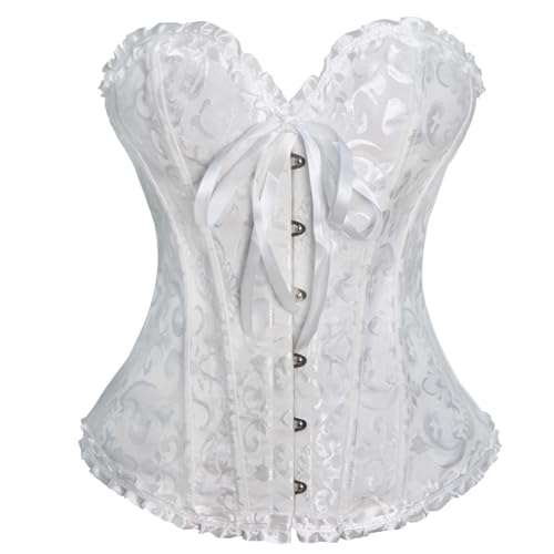 Floleo Clearance Deals Today Deals Prime, Corset Tops for Women, Women's Gothic Punk Satin Boned Zipper Overbust Corset Top with Buckles