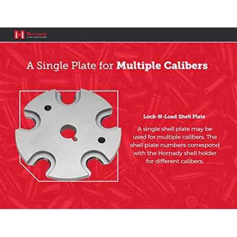 Hornady Lock N Load Shell Plate - for Reliable Caliber Changes on Your Lock-N-Load Press - Each Plate Works with Multiple Calibers - Easy Case Insertion - 56 Shell Plate