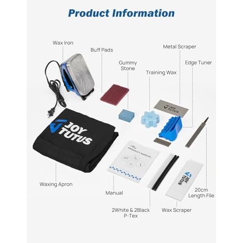 JOYTUTUS Ski & Snowboard Tuning Kit with Wax, Standard & Advance & Professional Kit with Wax Iron