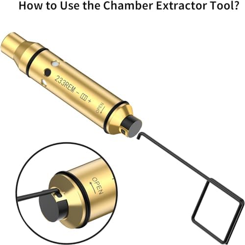 Tipfun 223 Laser Training Cartridge with Chamber Extractor Tool and Built in Rubber Snap Cap for Dry Fire Training Practice Red Laser Training Cartridge, Extra O-Rings
