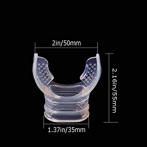 MALUAN 6 Pack Silicone Mouthpiece Diving Clear with Tie Strap Diving Equipment Breathing Tube Accessories, Universal Caliber fits on Most of Products, Disinfection Vacuum Packaging