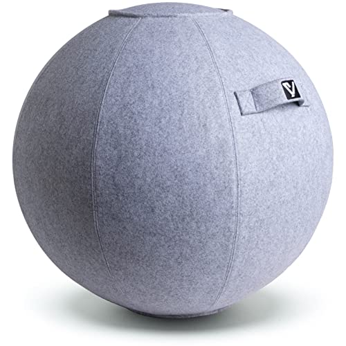 YOGIVO Sitting Ball Chair, Yoga Ball Chair Exercise Ball Chair for Home Office Desk, Stability Ball for Fitness & Pilates, Ergonomic Balance Ball Seat with Cover and Pump