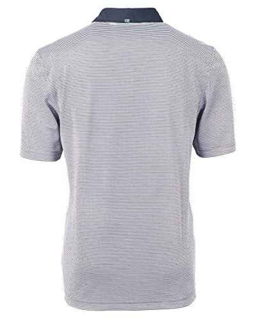 Cutter & Buck Mens Virtue Eco Pique Micro Stripe Recycled Big Tall Polo Shirt, Navy Blue/White, 2X US