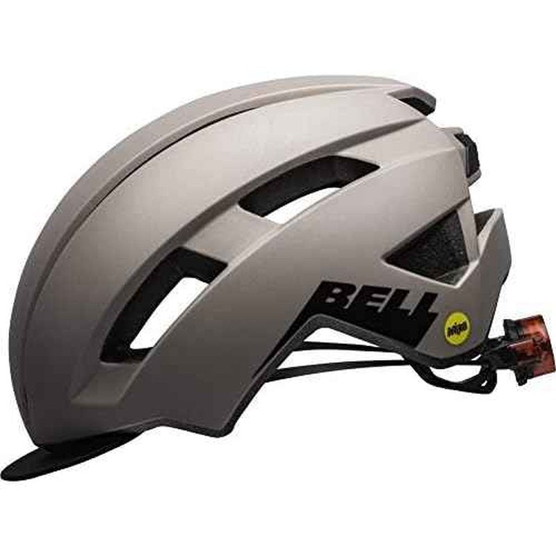 BELL Daily MIPS LED Adult Commuter Bike Helmet - Matte Cement (Discontinued), Universal Women's (50-57 cm)