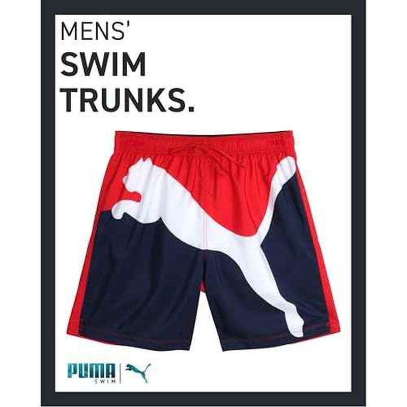 PUMA Men's Bathing Suit - 2 Pack Quick Dry Swimsuit Trunks with Mesh Compression Liner - 8" Inseam Swimwear (S-XL)