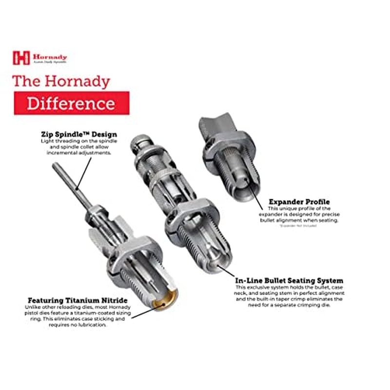 Hornady Custom Grade New Dimension 2-Die Set, 300 BLACKOUT (.308) (546349) - Caliber Specific Reloading Equipment for Handloaders with Full Length Sizer Die, Seating Die, Sure-Loc Rings, & Storage Box