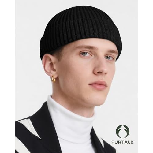 FURTALK Fisherman Beanie for Men Women Sytlish Short Cuff Knittet Watch Cap Winter Hats