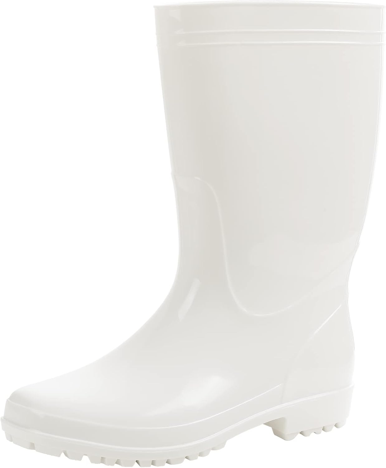 Men's Mid-Calf Waterproof Rain Boots - Anti-Slip Black PVC Outdoor Work Rubber Boots