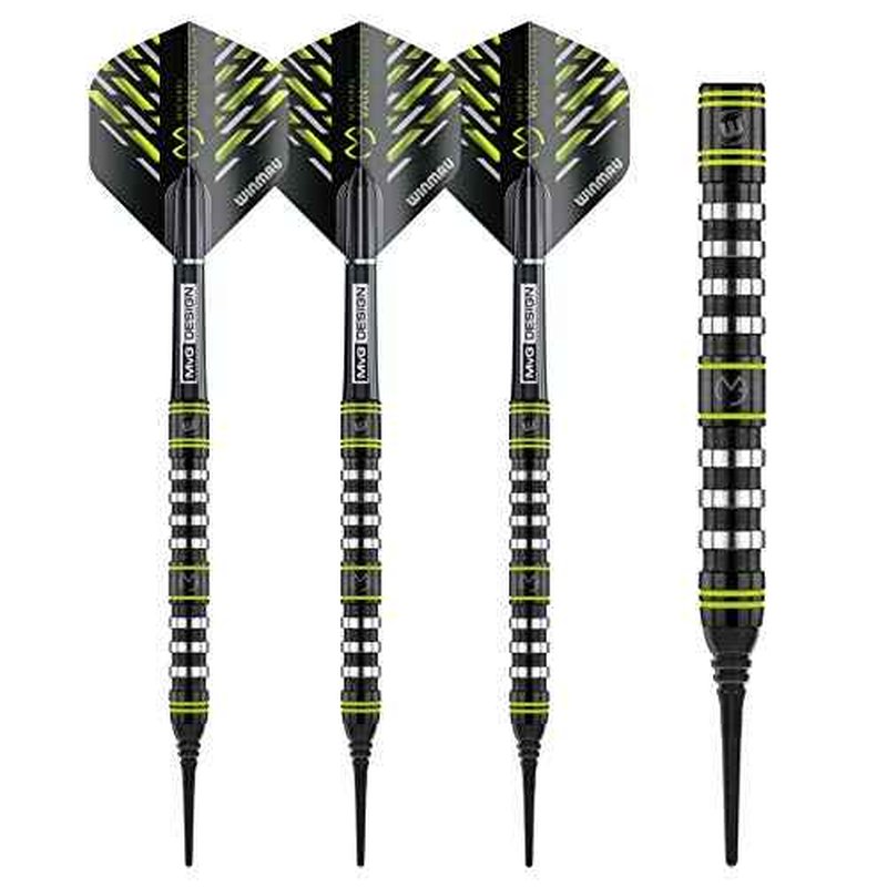 Winmau Michael Van Gerwen MvG Assault 90% Tungsten Darts Set with Flights and Stems (Shafts)