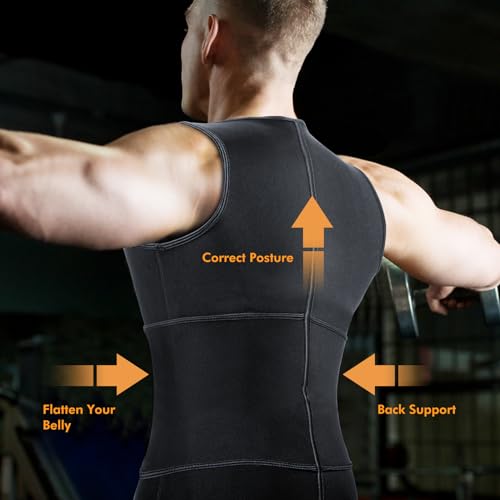 A+ Choice Sauna Vest Waist Trainer for Men - Mens Sauna Suit Large Sweat Belt Body Shaper for Gym Workout Exercise Faja Para Hombre Size Large