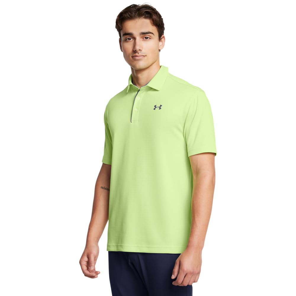 Under Armour Men's Tech Golf Polo, (304) Morph Green / / Pitch Gray, Medium