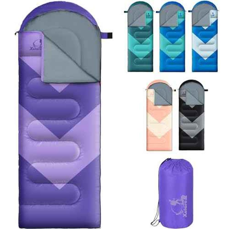 Sleeping Bag for Adults, Girls, Boys - 3 Season Warm & Cool Weather Lightweight Waterproof Camping Bag for Hiking, Outdoor Travel