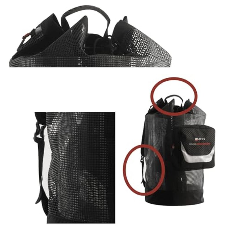 Mares Cruise Mesh Deluxe Backpack - Compact Lightweight Mesh Diving Gear Sports Bag w/Drainage Holes, 123.5 Liter Capacity