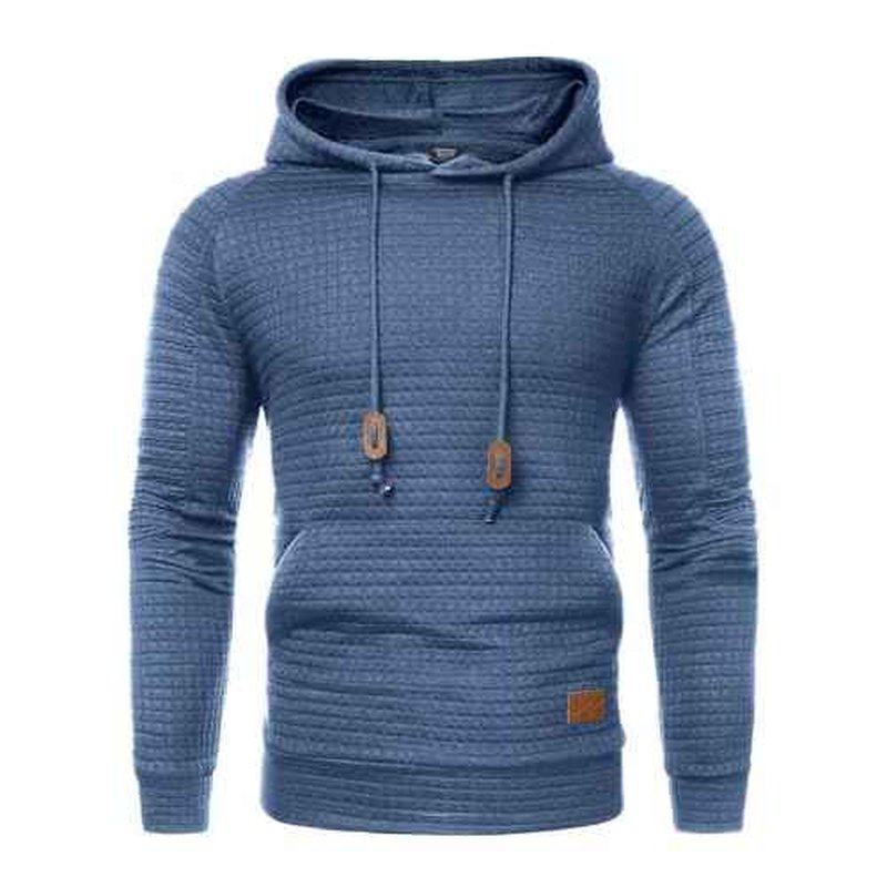 COOFANDY Mens Hoodies Pullover Casaul Long Sleeve Drawstring Waffle Knit Hooded Sweatshirt with Kanga Pocket